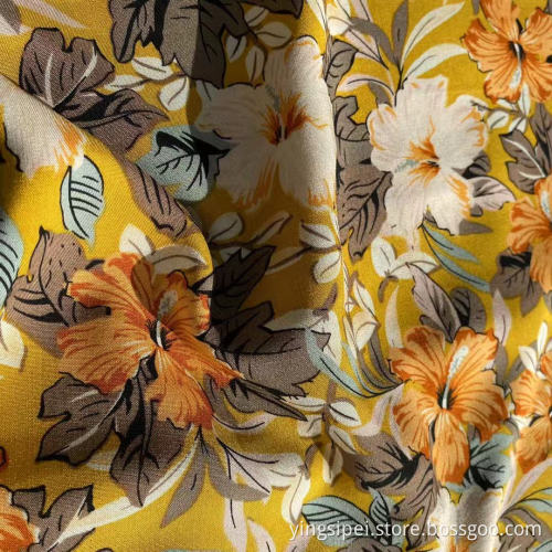 45S Soft Challis Fabric Plain Blumendruckte Tecido Viskose